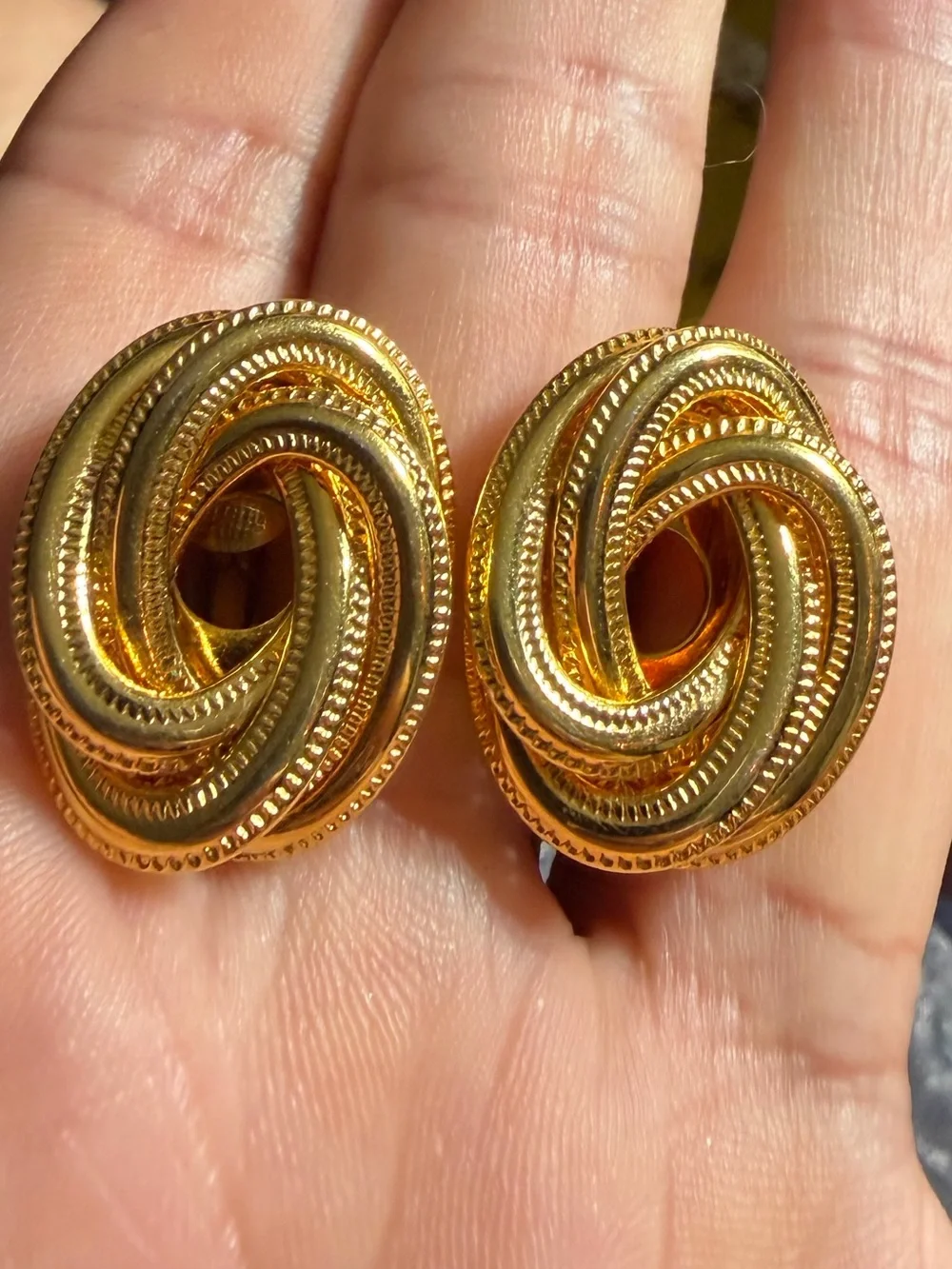 Napier Gold-Tone Twisted Knot Clip-On Earrings